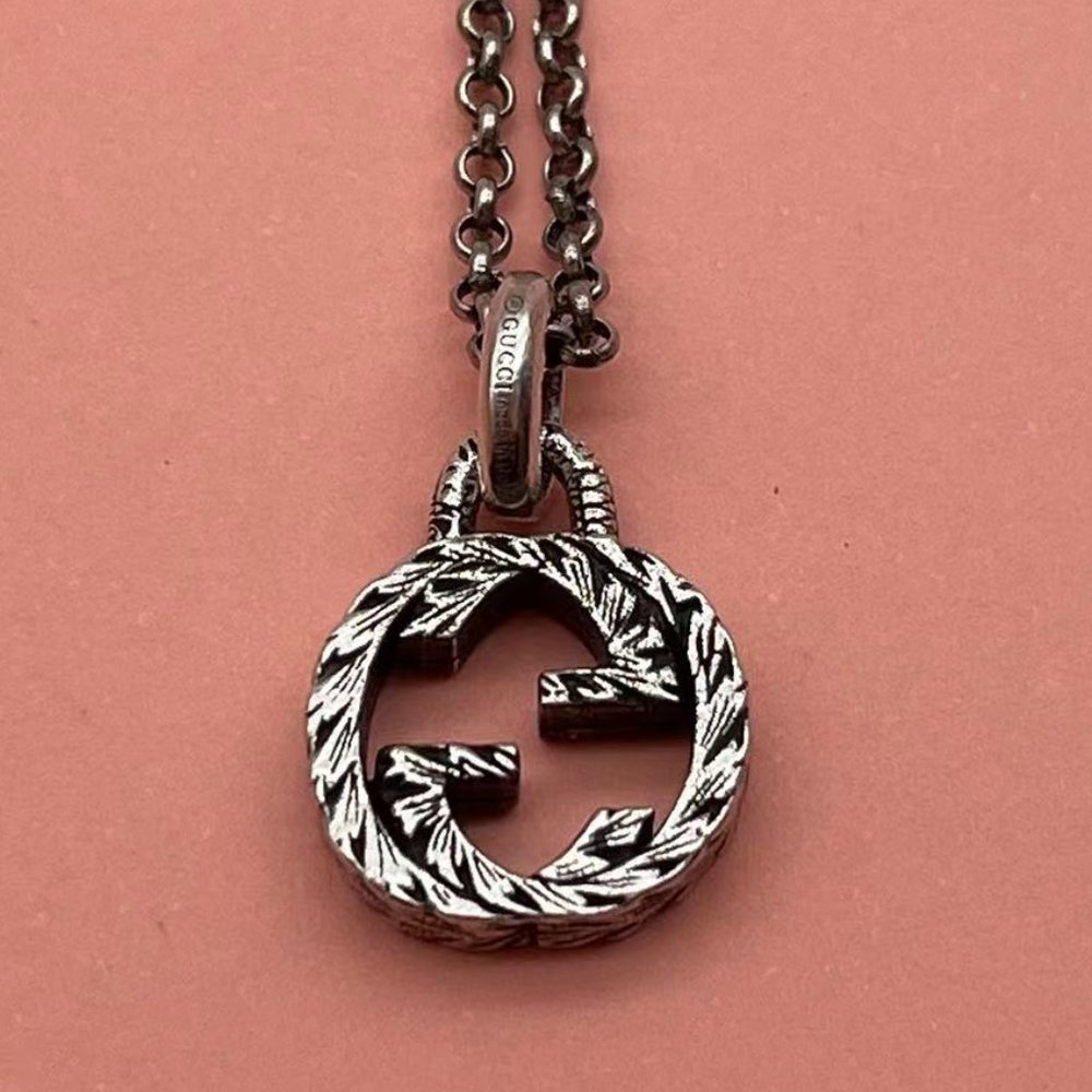 Gucci Classic Interlocking Double G Sterling Silv… - image 2